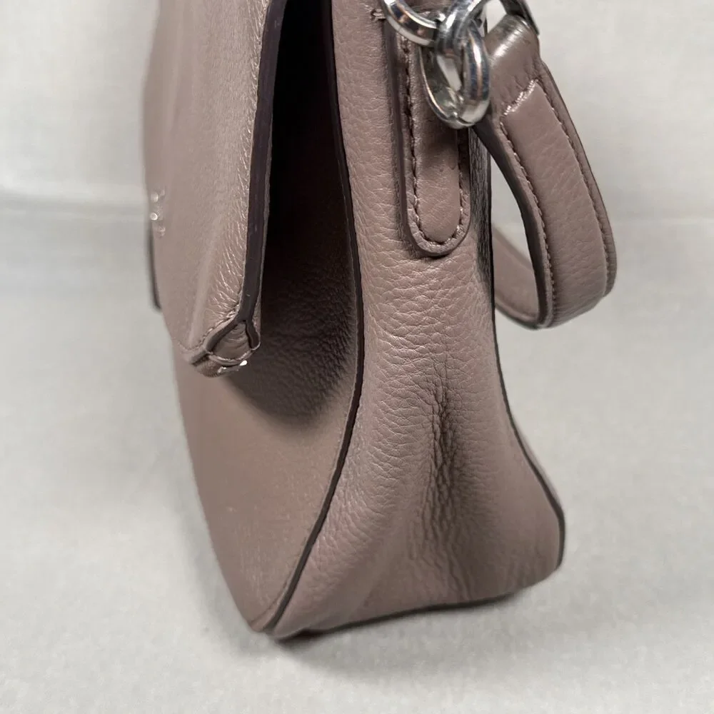Kate Spade New York Taupe Medium Flap Shoulder Bag Womens Handbag Poor/Fair Cond